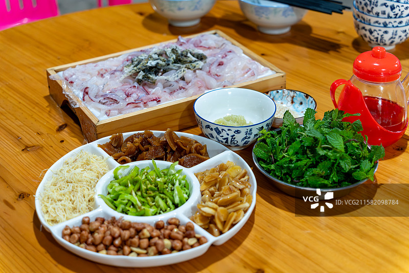 广东梅州五华鱼生美食图片素材