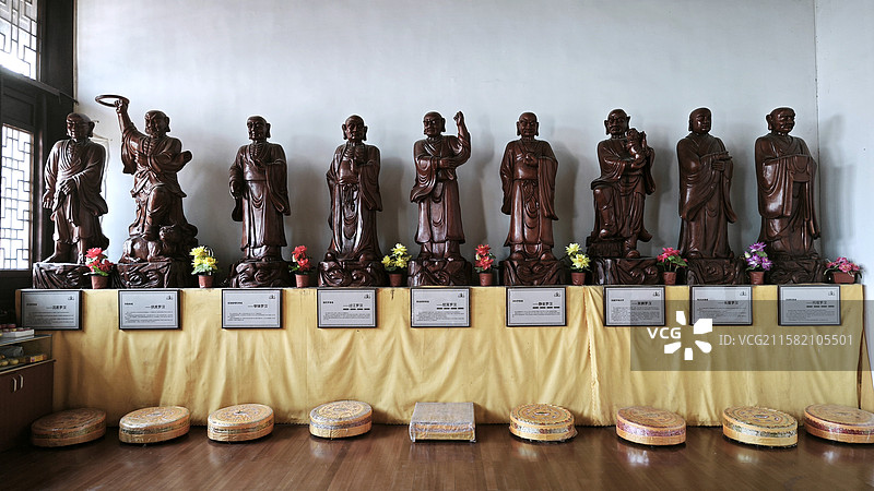 北京密云冶仙塔普照寺三世佛千手观音四大天王金刚十八罗汉地藏弥勒韦陀关公阎王造像及佛传地狱飞天壁画石刻图片素材