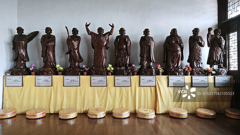 北京密云冶仙塔普照寺三世佛千手观音四大天王金刚十八罗汉地藏弥勒韦陀关公阎王造像及佛传地狱飞天壁画石刻图片素材