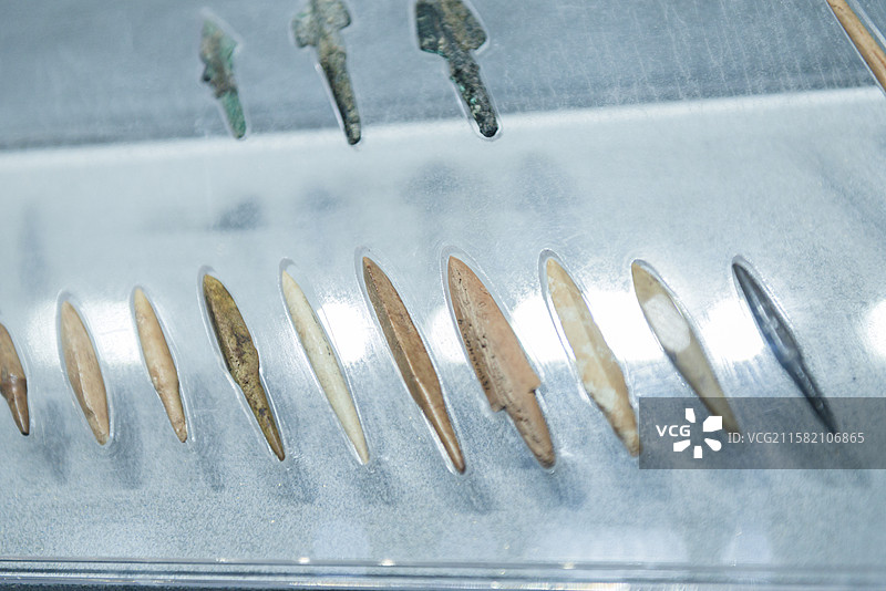 石簇 夏代 山西省运城市夏县东下冯遗址出土 山西省博物馆“夏商踪迹”展览图片素材