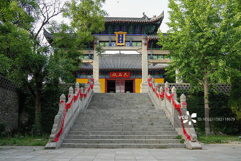 淄博淄川区兰若寺寺庙牌坊景观图片素材