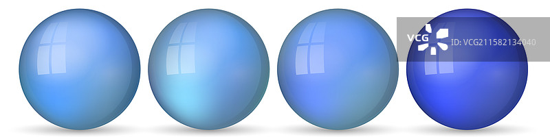 一组光滑逼真的彩色玻璃球图片素材