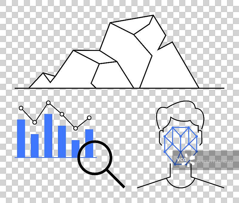 面部识别数据分析与几何学图片素材