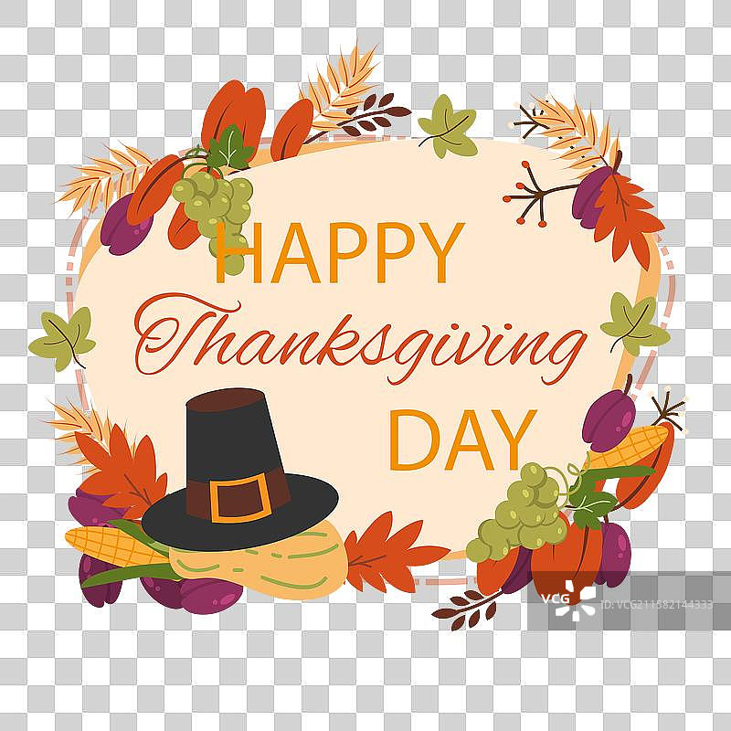 复古背景与自然感恩节主题图片素材