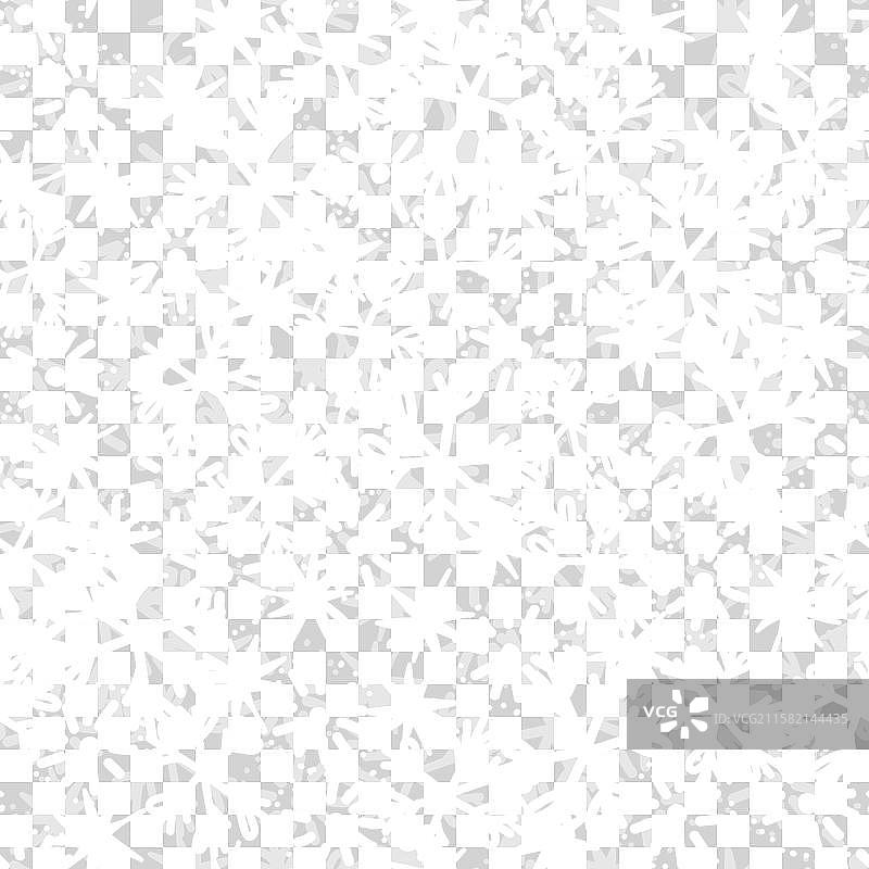 冬季无缝图案，白色雪花覆盖图片素材