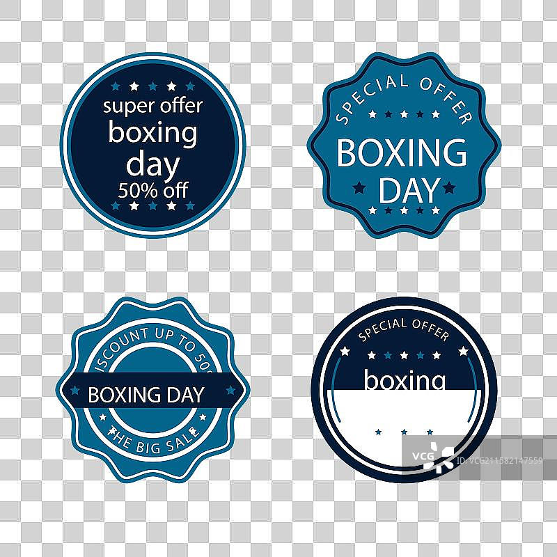 蓝色调的节礼日徽章图片素材