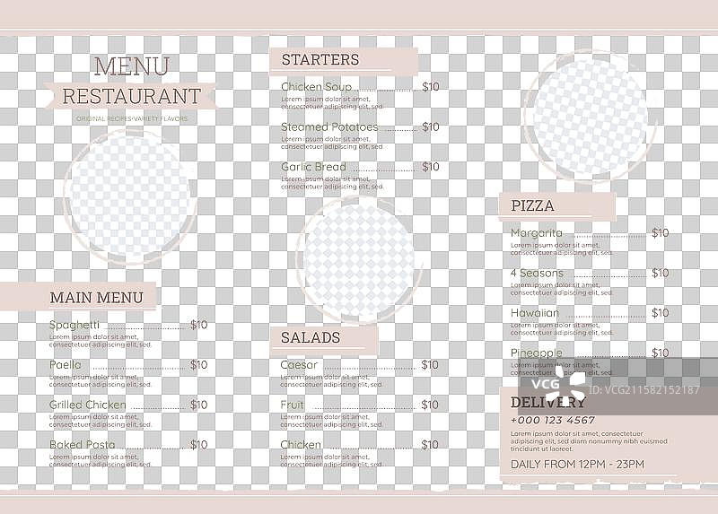 乡村风格餐厅菜单模板图片素材