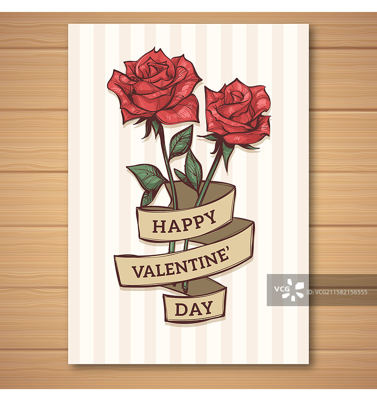 手绘情人节卡片模板图片素材