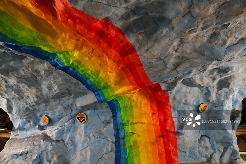 瑞典斯德哥尔摩Stadion彩虹地铁站图片素材