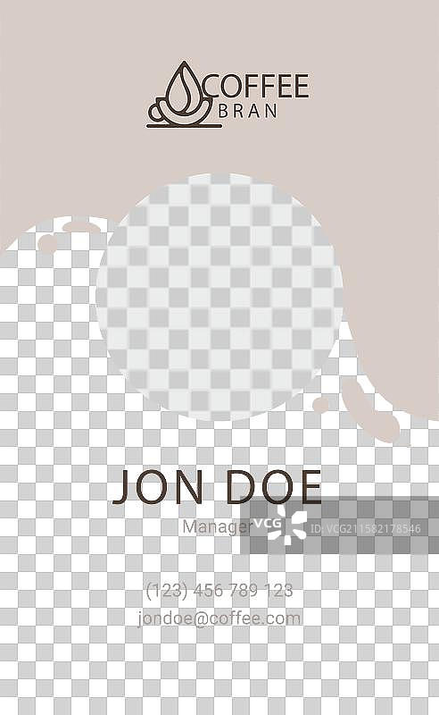 扁平设计的简约咖啡店身份证图片素材