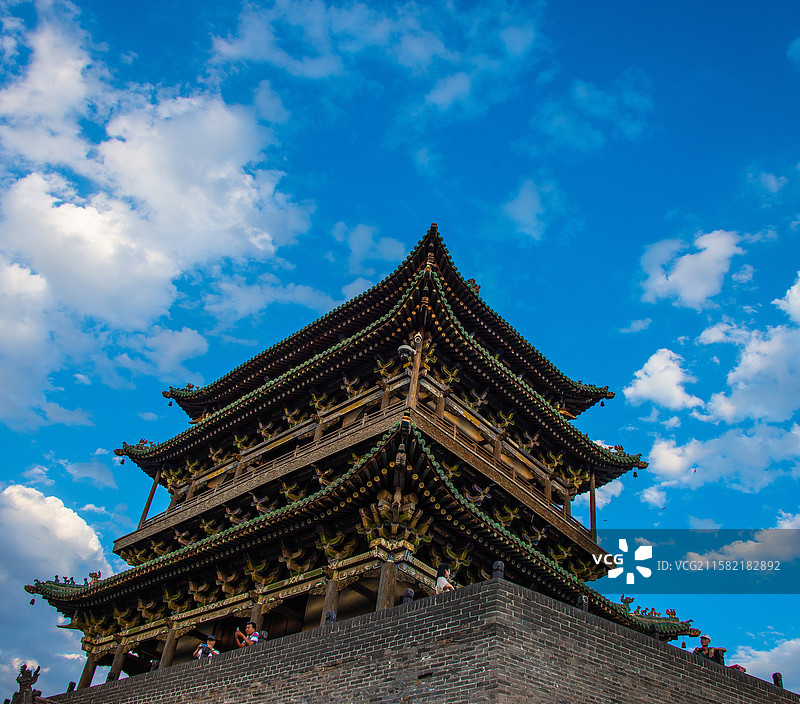 山西旅拍-平遥城墙与城楼图片素材