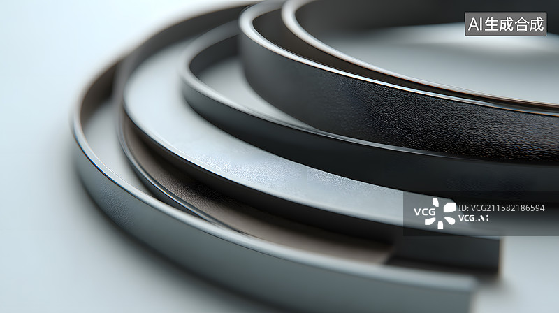 【AI数字艺术】简约黑皮带静物特写图片素材