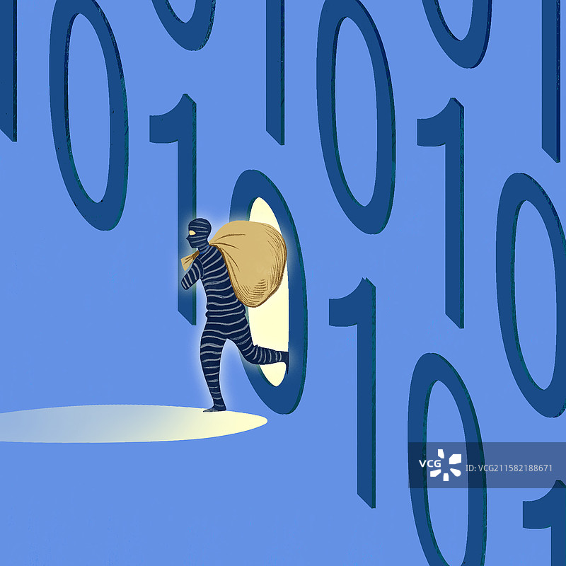 网络黑客小偷从科技数据中偷盗资金图片素材