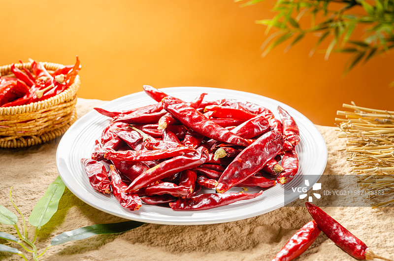 烹饪食材晒干的红辣椒图片素材