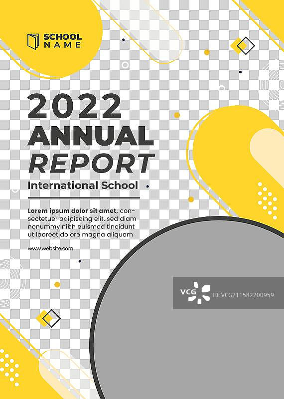 扁平设计的简约国际学校模板图片素材