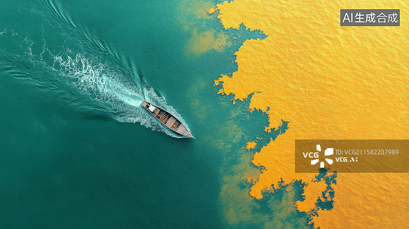 【AI数字艺术】海上船只的高角度视图图片素材