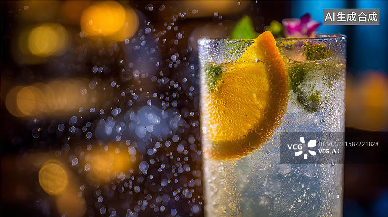 【AI数字艺术】新鲜的自制柠檬水杯图片素材