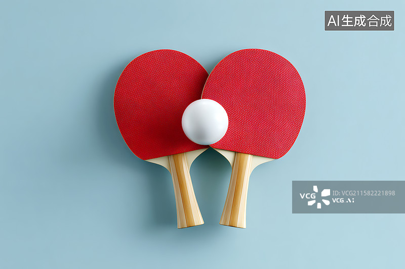 【AI数字艺术】乒乓球拍和球图片素材