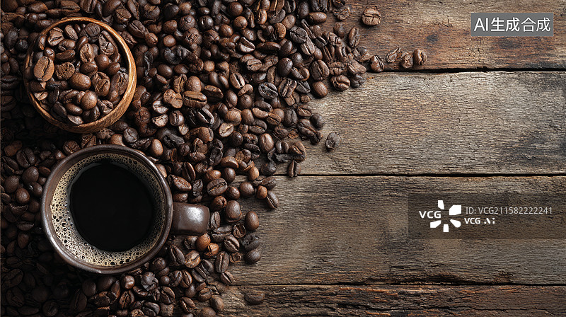 【AI数字艺术】烘焙咖啡豆巧克力豆可可豆图片素材