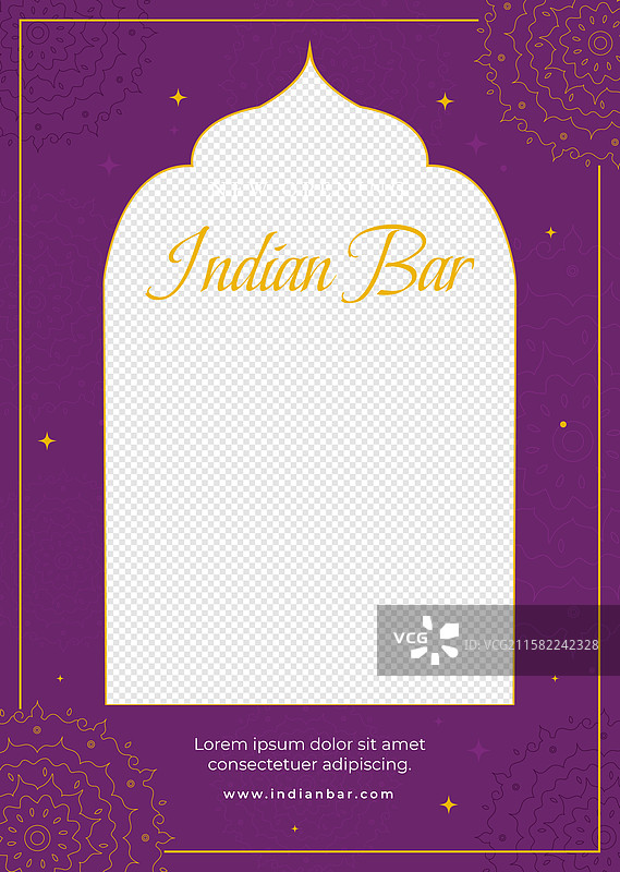 手绘印度餐厅海报模板图片素材