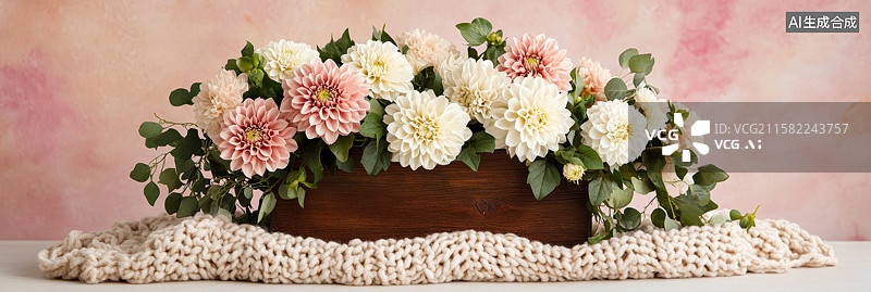 【AI数字艺术】花束花盆温馨装饰场景图片素材