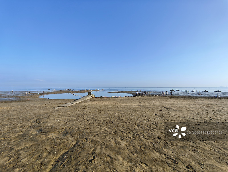 广西北海金滩（银滩）退潮海景风光图片素材