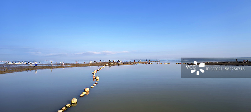 广西北海金滩（银滩）退潮海景风光图片素材