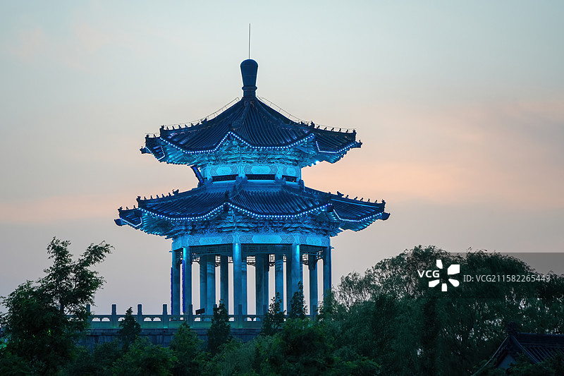 淄博聊斋城景区内的聊斋宫建筑物图片素材