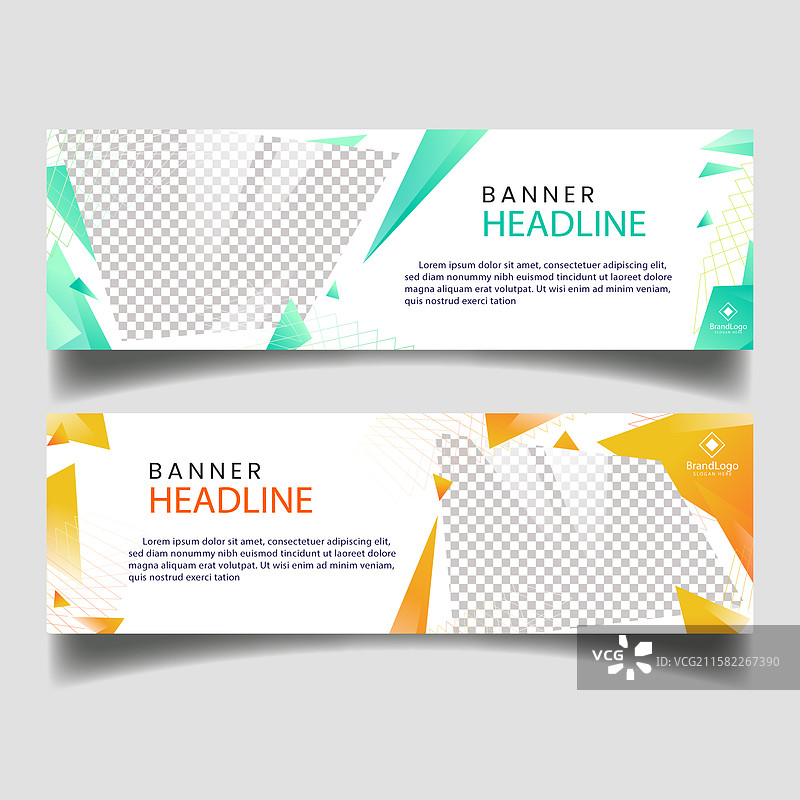 现代商业横幅与照片图片素材