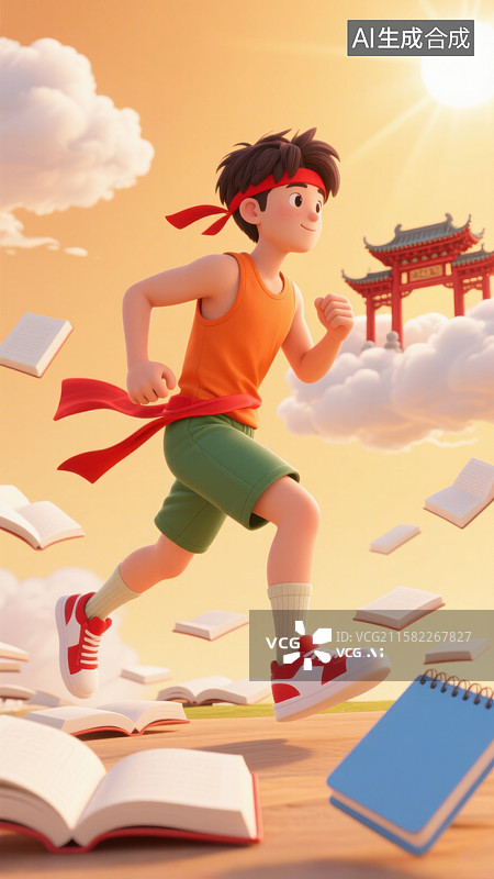 【AI数字艺术】高考冲刺金榜题名考生加油海报图片素材