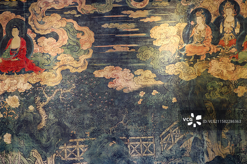 北京法海寺壁画佛众赴会图图片素材