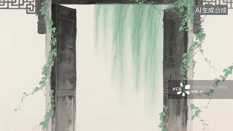 【AI数字艺术】水墨画背景图片素材