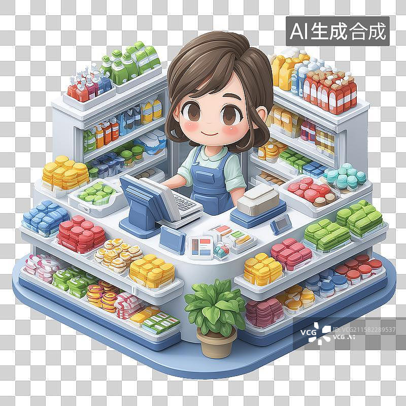 【AI数字艺术】有机蔬菜超市图片素材