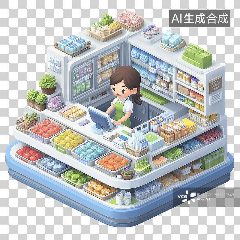 【AI数字艺术】有机蔬菜超市图片素材