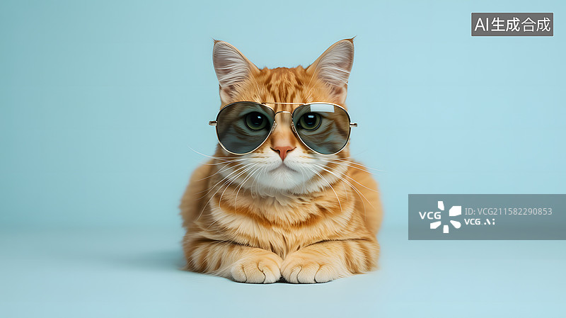 【AI数字艺术】戴墨镜的猫咪图片素材