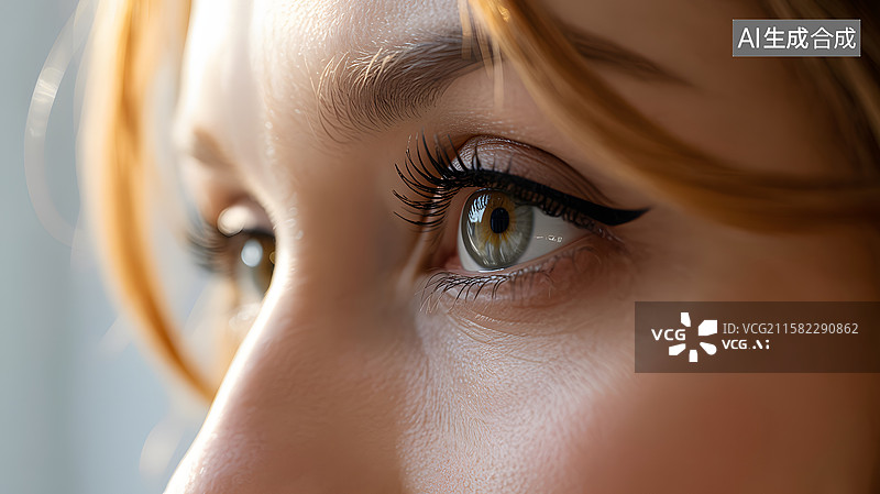 【AI数字艺术】金色眼睛的特写图片素材