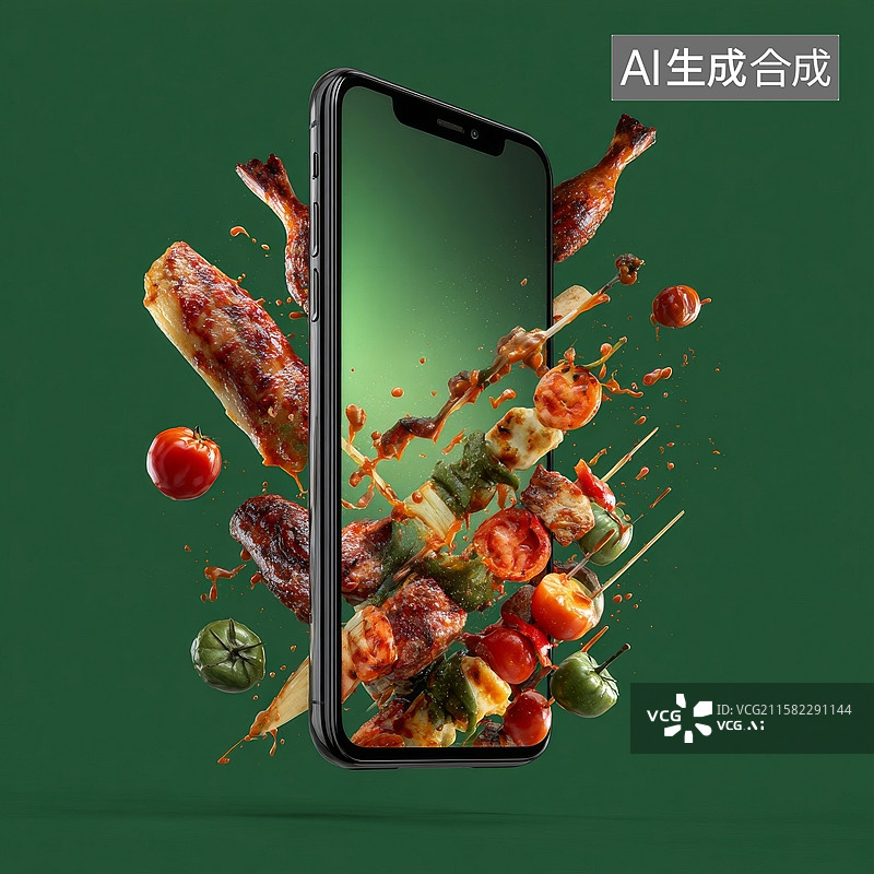 【AI数字艺术】电商外卖手机点单图片素材