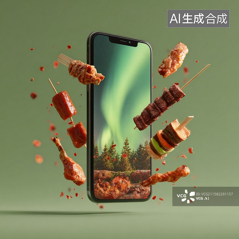 【AI数字艺术】电商外卖手机点单图片素材