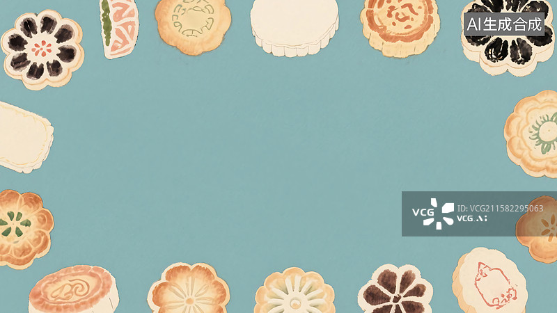 【AI数字艺术】2D卡通背景环绕图片素材
