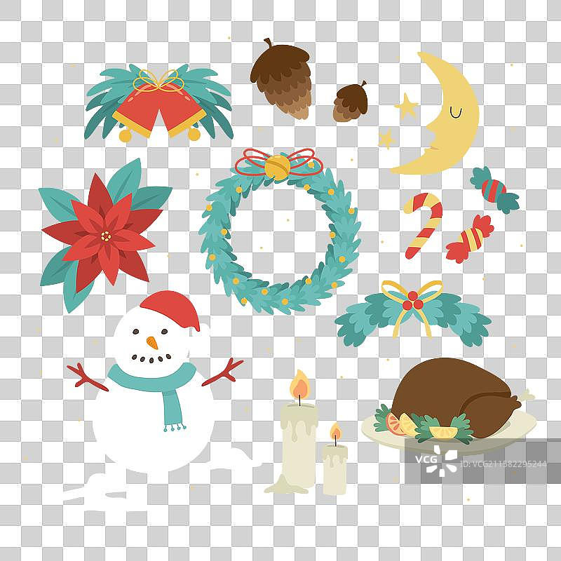 手绘圣诞元素图片素材