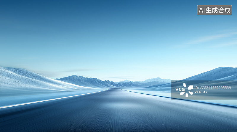 【AI数字艺术】道路 山峦 汽车广告背景图图片素材