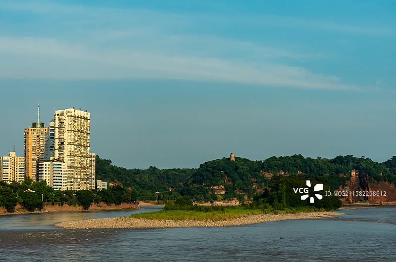 乐山市乐山大佛，乌尤寺图片素材