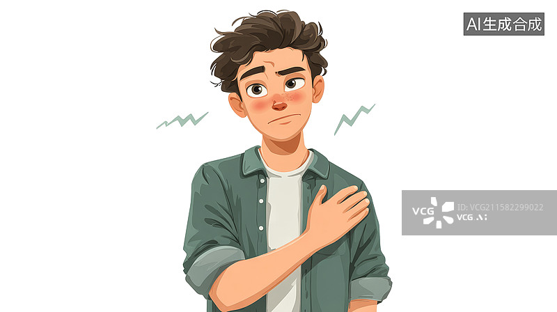 【AI数字艺术】一个男人正在遭受肩颈疼痛图片素材