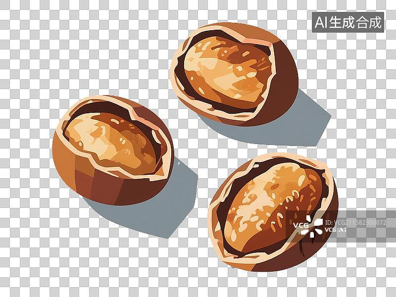 【AI数字艺术】卡通风格的三个开口糖炒栗子图片素材