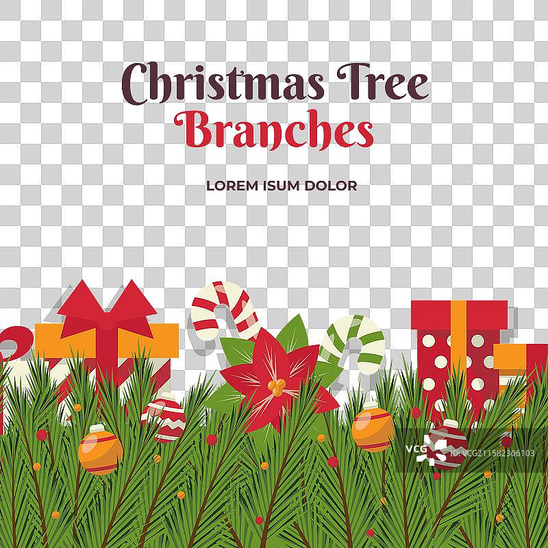圣诞树枝背景图片素材