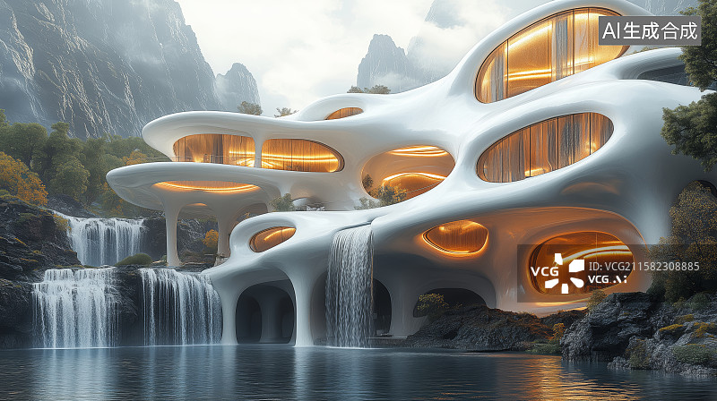 【AI数字艺术】现代艺术中心建筑空间图片素材