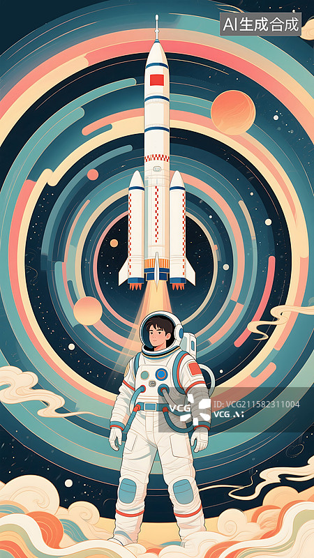 【AI数字艺术】宇航员的星际之旅图片素材