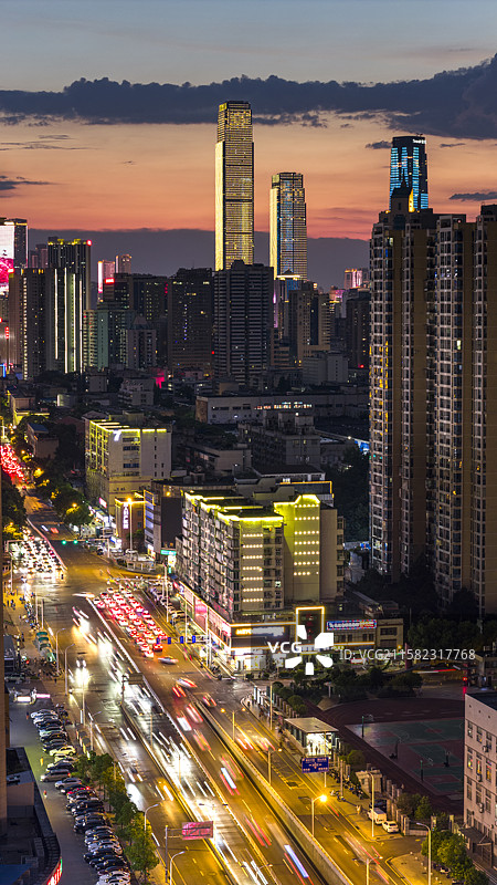 长沙城市夜景璀璨夺目图片素材