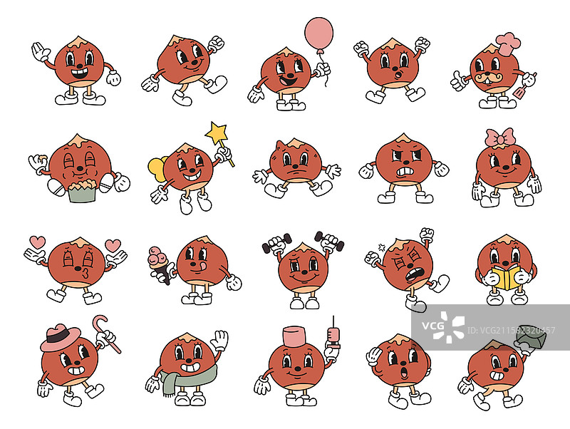不同情绪的栗子角色集图片素材