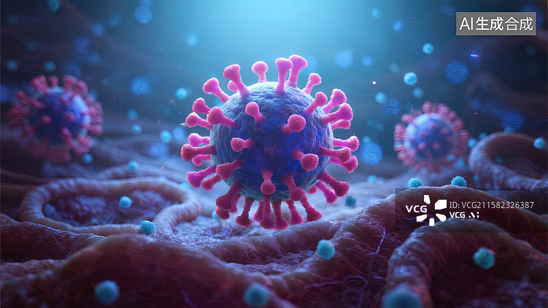 【AI数字艺术】新冠病毒的微观世界图片素材